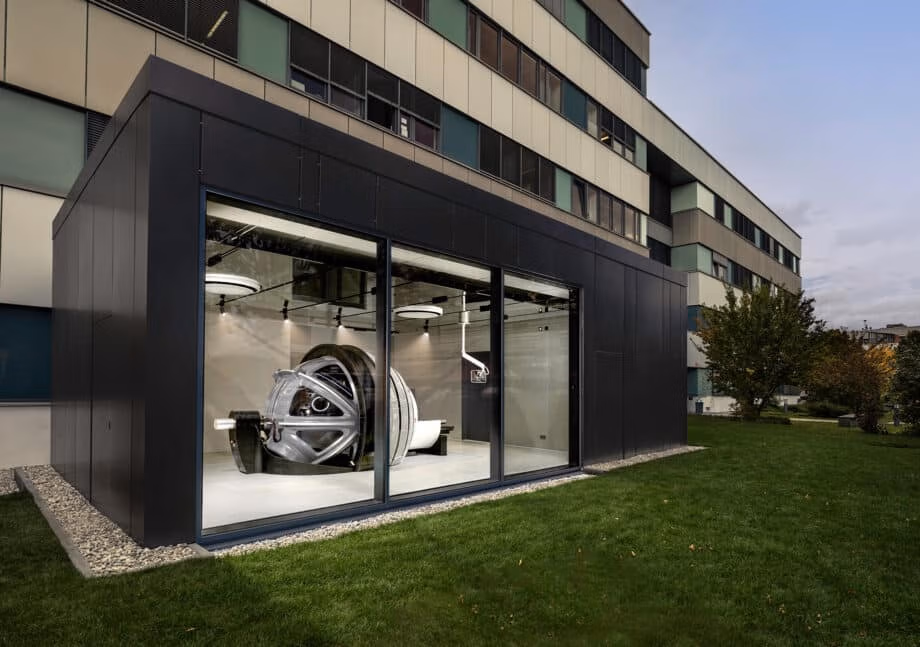 Exterior shot showing ZAP-X installation through window of the European Radiosurgery Center